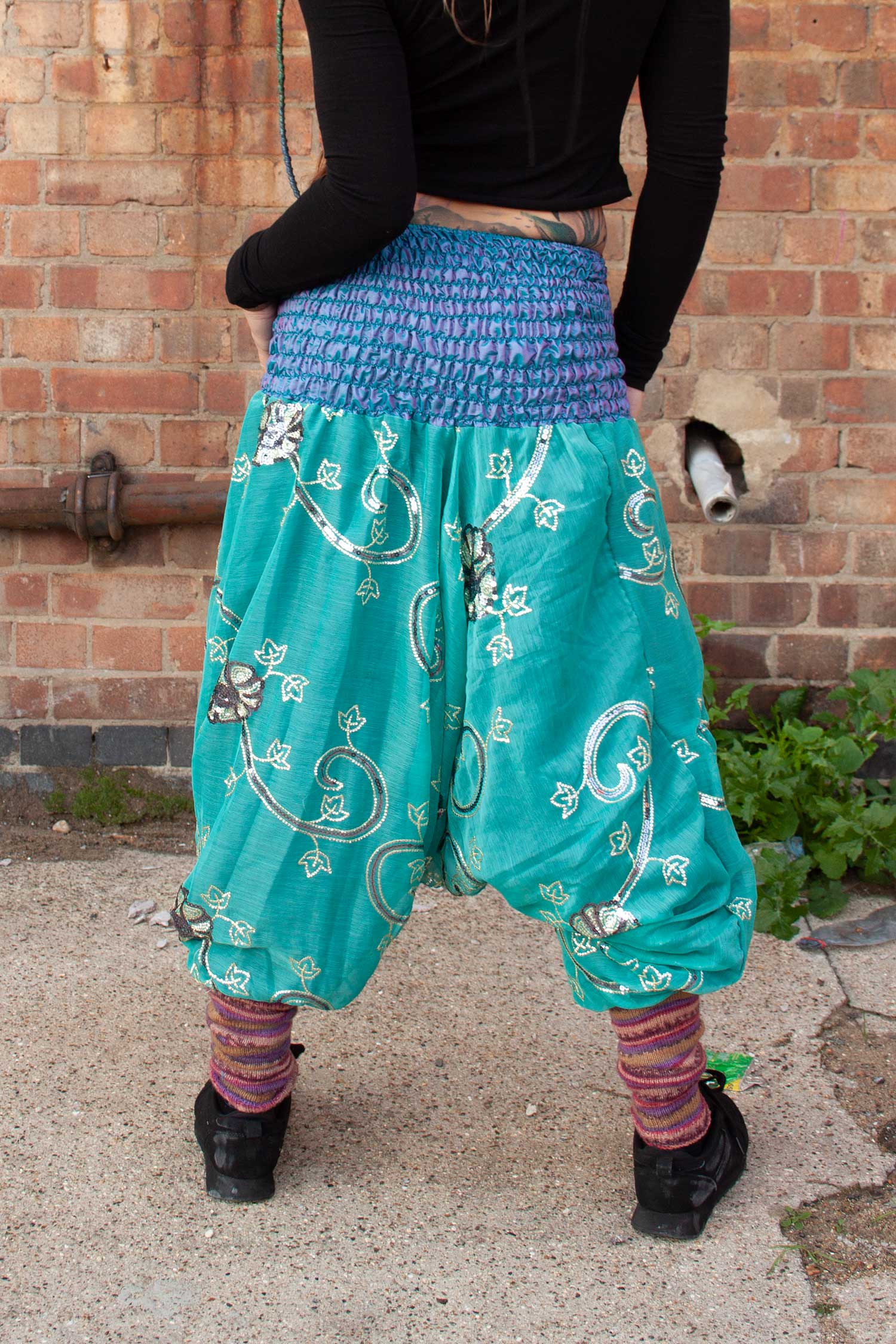 Sheer Beaded Seethrough Bellydance Harem Fairy Trousers | Altshop UK