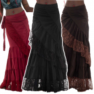 Cotton and Lace Boho Wrap Skirt - Long Boho Lace Skirt (DEVBOHS) by Altshop UK