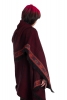 Oversize Boho Cotton Wool Scarf, Hippy Shawl Wrap Blanket in Red - Tribal Shawl (ROKTRIBS) by Altshop UK