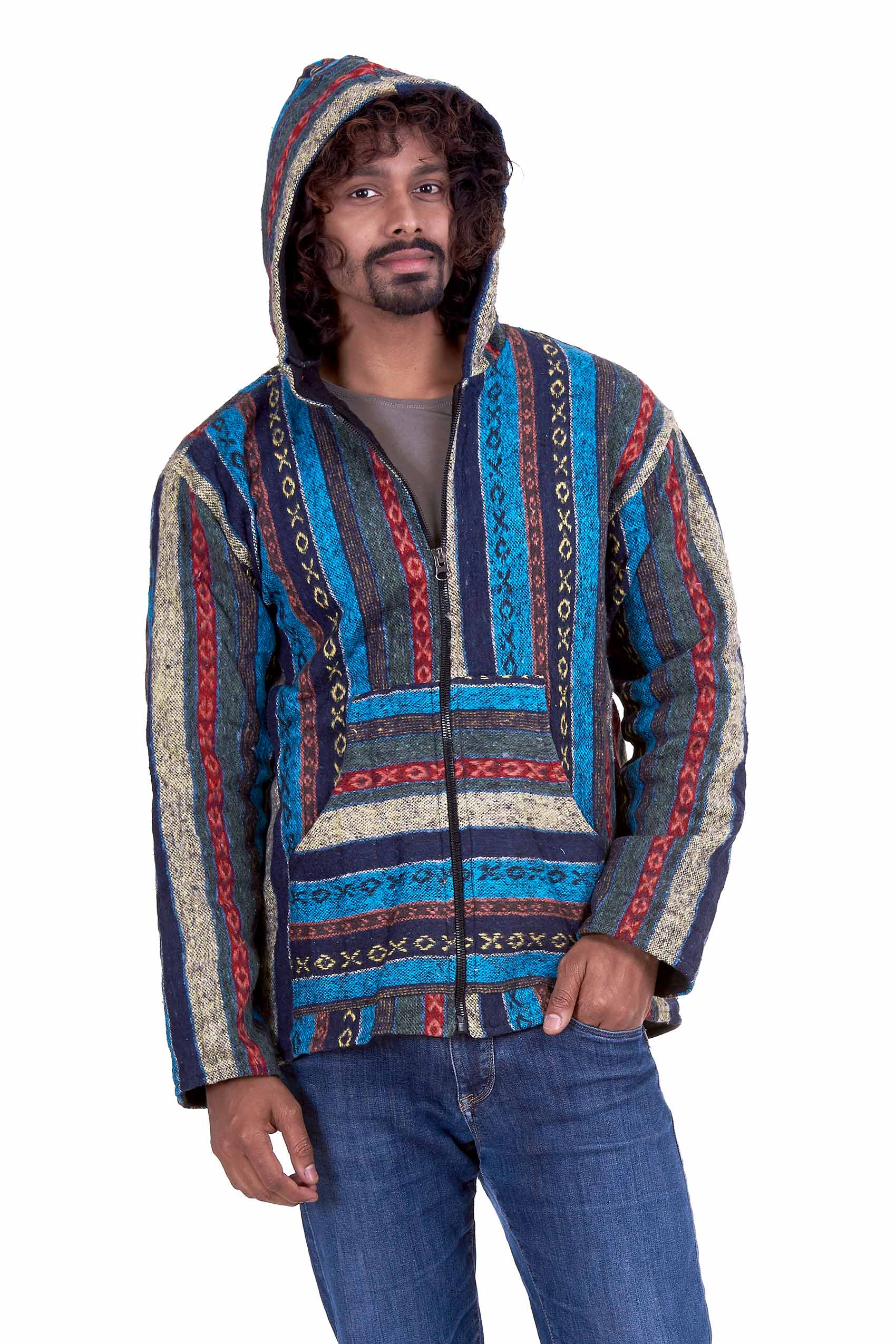 Mens Nepalese Hippy Hoodie Jacket | Altshop UK