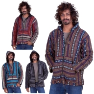 Mens Hippy Jacket, man’s Nepalese baja hippie hoodie - Blanket Jacket (BHIMBJA) by Altshop UK