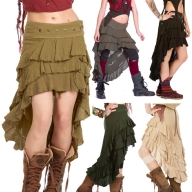 Boho High-Low Skirt, natural bohemian Goa goddess skirt - Wendy Skirt (DEVWENS) by Altshop UK