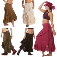 Jute and Lace Boho Wrap Skirt - Jute Lucy Skirt (ROKJLWR) by Altshop UK