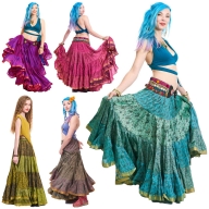 Long Upcycled Belly Dance ATS Skirt - Siddartha Skirt (SDBESK) by Altshop UK