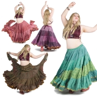 Plus Size Long Upcycled Belly Dance ATS Skirt - Plus Size Siddartha Skirt (SDBESK) by Altshop UK