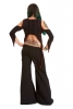Pixie Crop Top, trance clothing, faery elven clothes in Black - Apsara Top (WTP4318) by Altshop UK